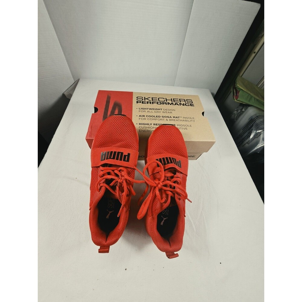 Puma Wired Little Kid's Youth US 3.5 Red Running Athletic Sneakers Lace up Shoes - Picture 2 of 11